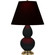 Small Double Gourd One Light Accent Lamp in Obsidian Glazed Ceramic w/Antique Natural Brass (165|OS10K)
