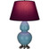 Double Gourd One Light Table Lamp in Steel Blue Glazed Ceramic w/Antique Silver (165|OB22P)