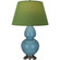 Double Gourd One Light Table Lamp in Steel Blue Glazed Ceramic w/Antique Silver (165|OB22G)