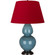 Double Gourd One Light Table Lamp in Steel Blue Glazed Ceramic w/Deep Patina Bronze (165|OB21R)