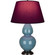 Double Gourd One Light Table Lamp in Steel Blue Glazed Ceramic w/Deep Patina Bronze (165|OB21P)