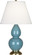 Small Double Gourd One Light Accent Lamp in Steel Blue Glazed Ceramic w/Antique Natural Brass (165|OB10X)
