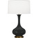 Pike One Light Table Lamp in Matte Obsidian Glazed Ceramic w/Aged Brass (165|MOS94)