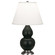 Small Double Gourd One Light Accent Lamp in Matte Obsidian Glazed Ceramic w/Antique Silver (165|MOS52)