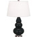 Small Triple Gourd One Light Accent Lamp in Matte Obsidian Glazed Ceramic w/Antique Silver (165|MOS32)