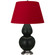 Double Gourd One Light Table Lamp in Matte Obsidian Glazed Ceramic w/Antique Silver (165|MOS22R)