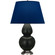 Double Gourd One Light Table Lamp in Matte Obsidian Glazed Ceramic w/Antique Silver (165|MOS22N)