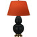 Double Gourd One Light Table Lamp in Matte Obsidian Glazed Ceramic w/Antique Natural Brass (165|MOS20T)