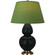 Double Gourd One Light Table Lamp in Matte Obsidian Glazed Ceramic w/Antique Natural Brass (165|MOS20G)
