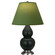 Small Double Gourd One Light Accent Lamp in Matte Obsidian Glazed Ceramic w/Antique Silver (165|MOS12G)