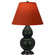 Small Double Gourd One Light Accent Lamp in Matte Obsidian Glazed Ceramic w/Deep Patina Bronze (165|MOS11T)