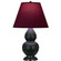 Small Double Gourd One Light Accent Lamp in Matte Obsidian Glazed Ceramic w/Deep Patina Bronze (165|MOS11P)