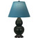 Small Double Gourd One Light Accent Lamp in Matte Obsidian Glazed Ceramic w/Deep Patina Bronze (165|MOS11B)