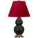Small Double Gourd One Light Accent Lamp in Matte Obsidian Glazed Ceramic w/Antique Natural Brass (165|MOS10R)