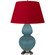 Double Gourd One Light Table Lamp in Matte Steel Blue Glazed Ceramic w/Antique Silvered (165|MOB59R)