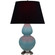 Double Gourd One Light Table Lamp in Matte Steel Blue Glazed Ceramic w/Antique Silver (165|MOB59K)