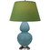 Double Gourd One Light Table Lamp in Matte Steel Blue Glazed Ceramic w/Antique Silver (165|MOB59G)
