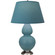 Double Gourd One Light Table Lamp in Matte Steel Blue Glazed Ceramic w/Antique Silver (165|MOB59B)