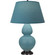 Double Gourd One Light Table Lamp in Matte Steel Blue Glazed Ceramic w/Deep Patina Bronze (165|MOB57B)
