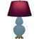 Double Gourd One Light Table Lamp in Matte Steel Blue Glazed Ceramic w/Antique Natural Brass (165|MOB55P)