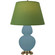 Double Gourd One Light Table Lamp in Matte Steel Blue Glazed Ceramic w/Antique Natural Brass (165|MOB55G)
