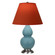 Small Double Gourd One Light Accent Lamp in Matte Steel Blue Glazed Ceramic w/Antique Silver (165|MOB52T)