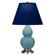 Small Double Gourd One Light Accent Lamp in Matte Steel Blue Glazed Ceramic w/Antique Silver (165|MOB52N)