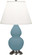 Small Double Gourd One Light Accent Lamp in Matte Steel Blue Glazed Ceramic w/Antique Silver (165|MOB52)
