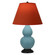 Small Double Gourd One Light Accent Lamp in Matte Steel Blue Glazed Ceramic w/Deep Patina Bronze (165|MOB51T)