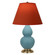 Small Double Gourd One Light Accent Lamp in Matte Steel Blue Glazed Ceramic w/Antique Natural Brass (165|MOB50T)
