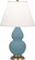 Small Double Gourd One Light Accent Lamp in Matte Steel Blue Glazed Ceramic w/Antique Natural Brass (165|MOB50)