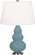Small Triple Gourd One Light Accent Lamp in Matte Steel Blue Glazed Ceramic w/Antique Silver (165|MOB32)