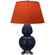 Double Gourd One Light Table Lamp in Matte Midnight Blue Glazed Ceramic w/Antique Silver (165|MMB59T)