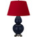 Double Gourd One Light Table Lamp in Matte Midnight Blue Glazed Ceramic w/Antique Silver (165|MMB59R)