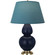 Double Gourd One Light Table Lamp in Matte Midnight Blue Glazed Ceramic w/Antique Natural Brass (165|MMB55B)