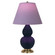 Small Double Gourd One Light Accent Lamp in Matte Midnight Blue Glazed Ceramic w/Antique Natural Brass (165|MMB50L)
