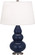 Small Triple Gourd One Light Accent Lamp in Matte Midnight Blue Glazed Ceramic w/Antique Silver (165|MMB32)