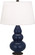 Small Triple Gourd One Light Accent Lamp in Matte Midnight Blue Glazed Ceramic w/Deep Patina Bronze (165|MMB31)