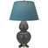 Double Gourd One Light Table Lamp in Matte Ash Glazed Ceramic w/Antique Silver (165|MCR59B)