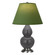 Small Double Gourd One Light Accent Lamp in Matte Ash Glazed Ceramic w/Antique Silver (165|MCR52G)