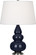 Small Triple Gourd One Light Accent Lamp in Midnight Blue Glazed Ceramic w/Antique Silver (165|MB32X)