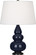 Small Triple Gourd One Light Accent Lamp in Midnight Blue Glazed Ceramic w/Deep Patina Bronze (165|MB31X)