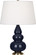 Small Triple Gourd One Light Accent Lamp in Midnight Blue Glazed Ceramic w/Antique Natural Brass (165|MB30X)