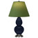 Small Double Gourd One Light Accent Lamp in Midnight Blue Glazed Ceramic w/Antique Silver (165|MB12G)