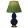 Small Double Gourd One Light Accent Lamp in Midnight Blue Glazed Ceramic w/Antique Natural Brass (165|MB10G)