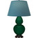 Double Gourd One Light Table Lamp in Jungle Glazed Ceramic w/Deep Patina Bronze (165|JU21B)