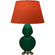 Double Gourd One Light Table Lamp in Jungle Glazed Ceramic w/Antique Natural Brass (165|JU20T)