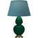 Double Gourd One Light Table Lamp in Jungle Glazed Ceramic w/Antique Natural Brass (165|JU20B)