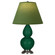 Small Double Gourd One Light Accent Lamp in Jungle Glazed Ceramic w/Antique Silver (165|JU12G)