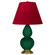 Small Double Gourd One Light Accent Lamp in Jungle Glazed Ceramic w/Antique Natural Brass (165|JU10R)